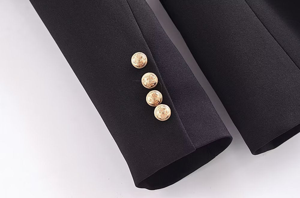 Fall Women Clothing with Belt Button Decoration Slim Fit Figure Flattering Blazer