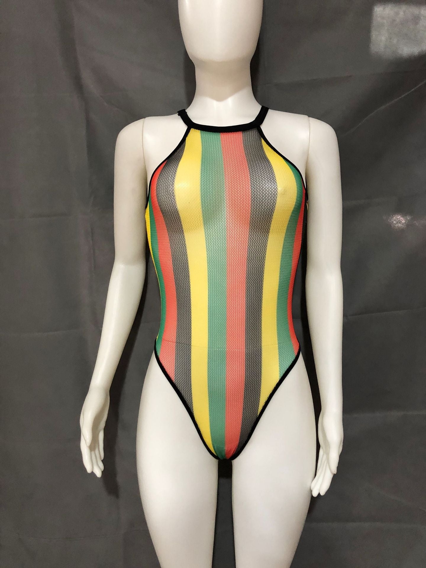 Color Matching Halter Sexy Mesh Bikini Sexy Swimsuit