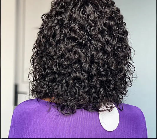 10A Water Wave Bob Wig with Bangs | Peruvian Human Hair | Breathable & Natural | Easy Wear