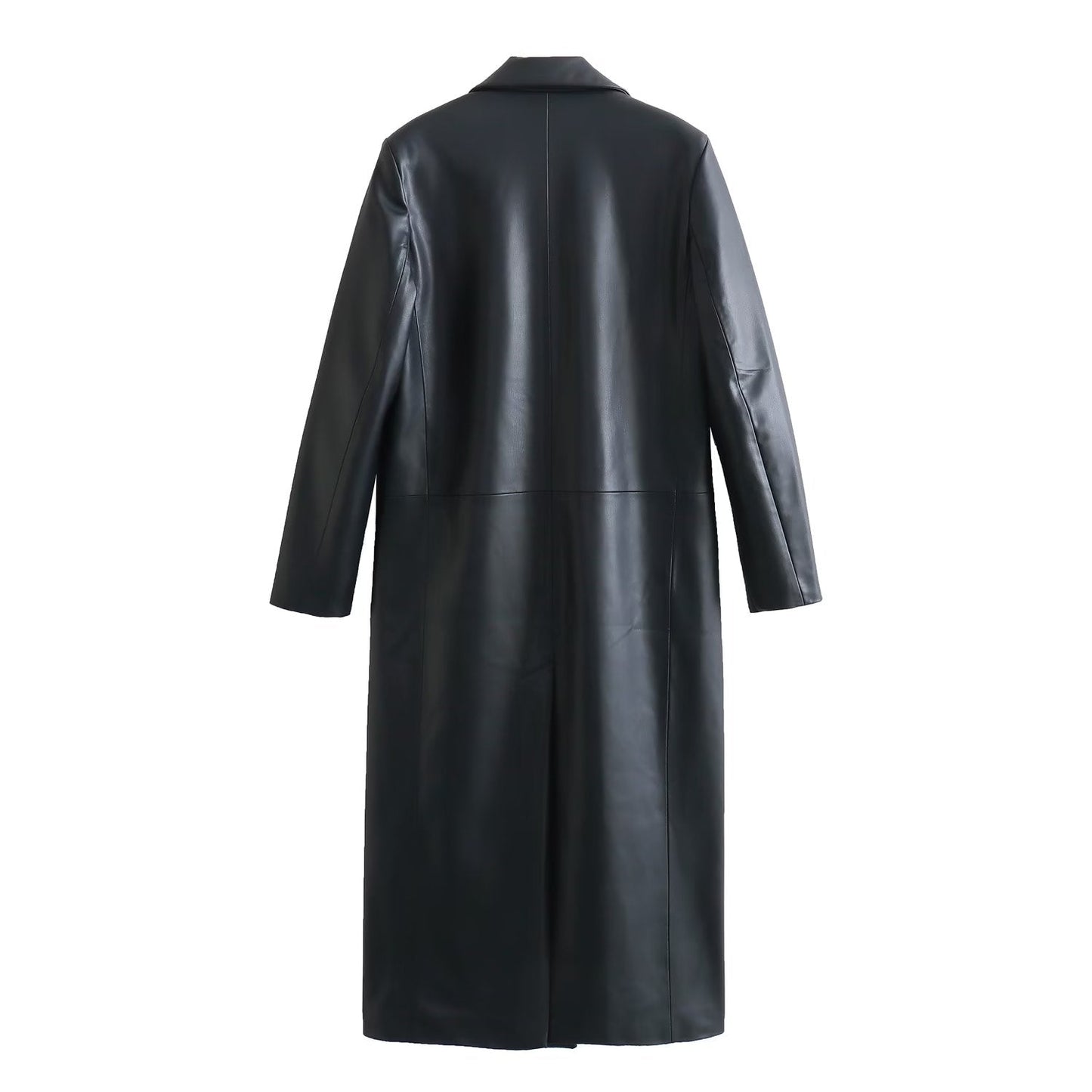 Autumn Collar Waist Mid Length Trench Coat Coat Simple Workplace Office Elite Long Coat Women