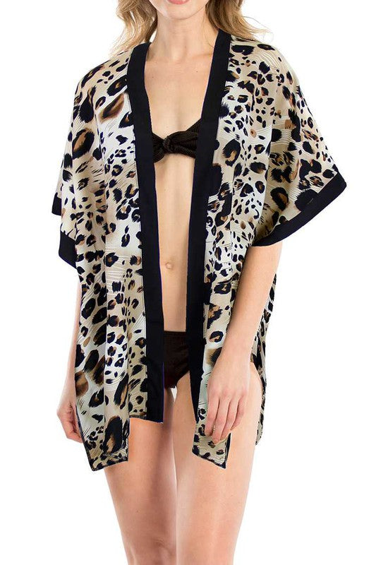 Animal Print Kimono Cover up