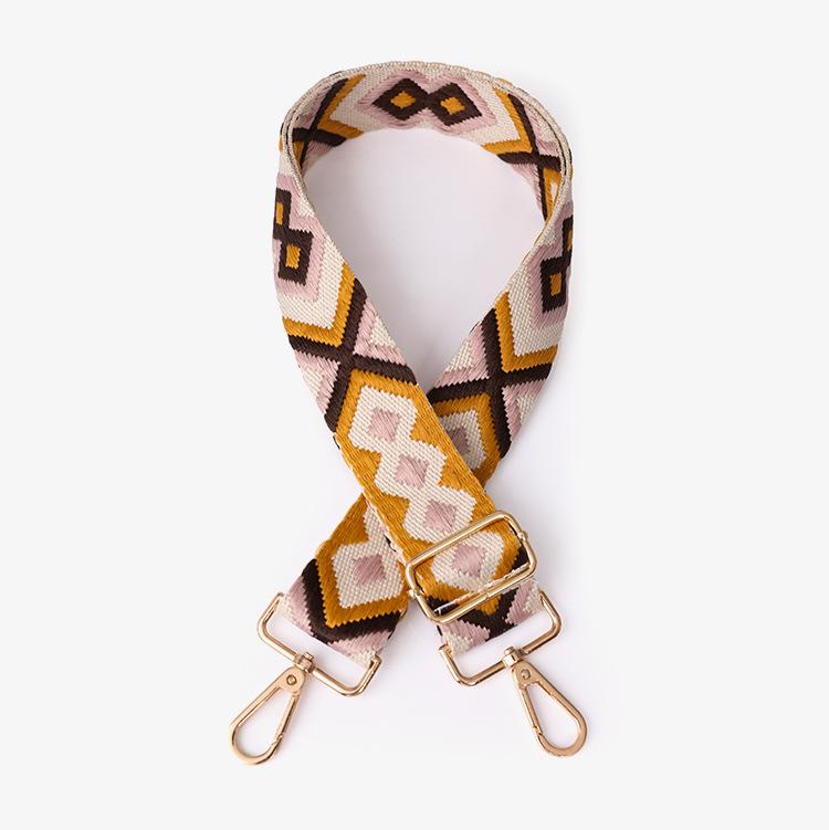 Purse Chain Wide Shoulder Strap Crossbody Bag with Ethnic Contrast Color Backpack Accessories All Match Single Shoulder Crossbody Bag Strap