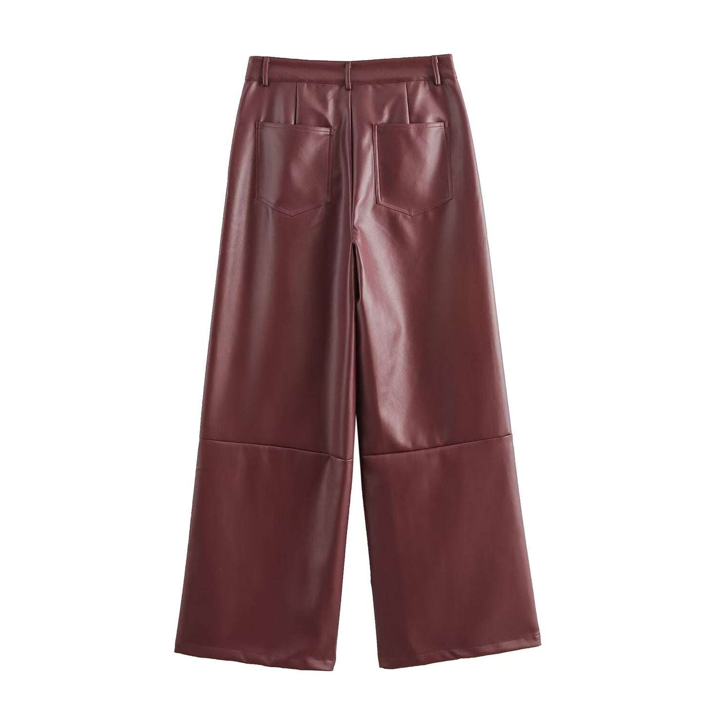 High Waist Wide Leg Faux Leather Pants Women Autumn Winter Soft Simulation Loose Casual Trousers Slimming Straight Pants