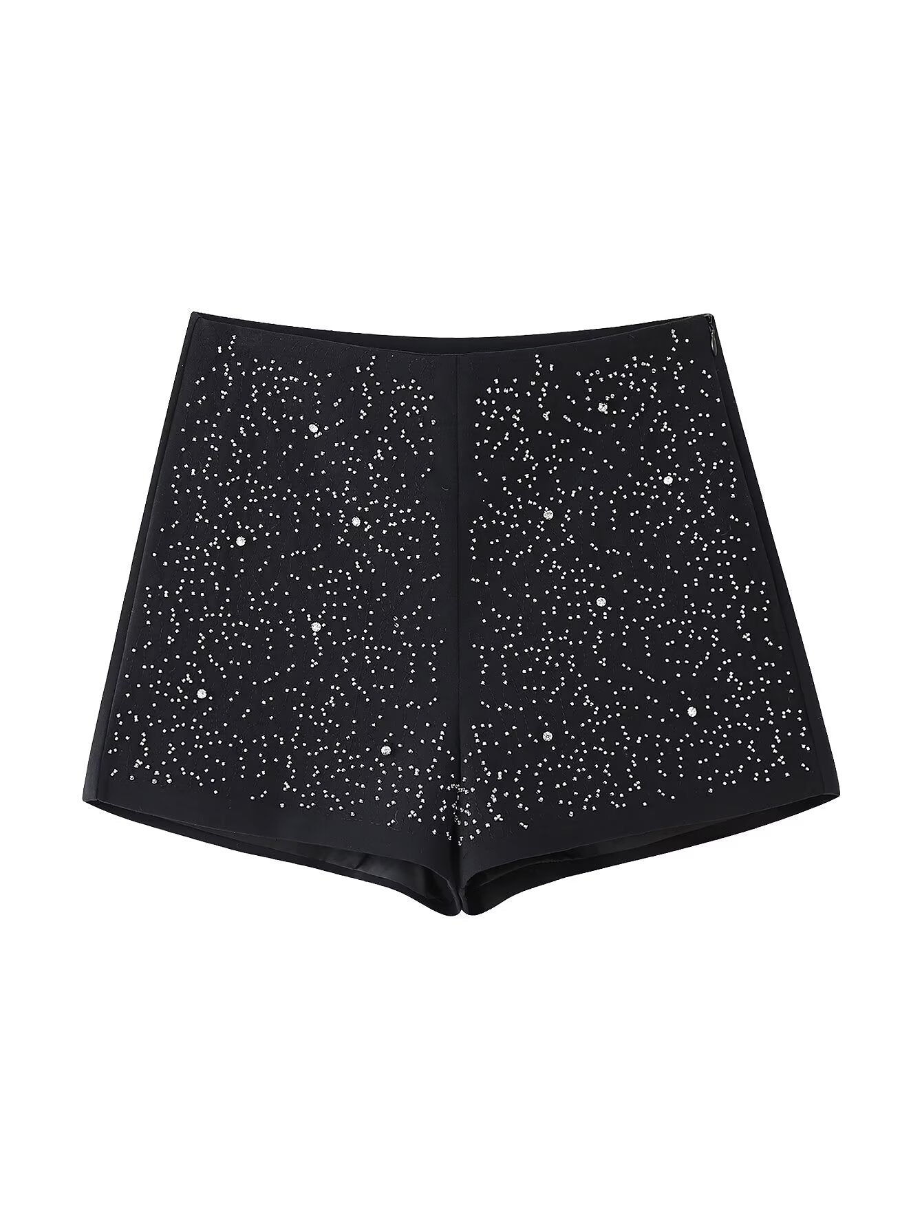 Spring Women Casual Artificial Jewelry Inlaid Embroidered Blazer High Waist Shorts Set