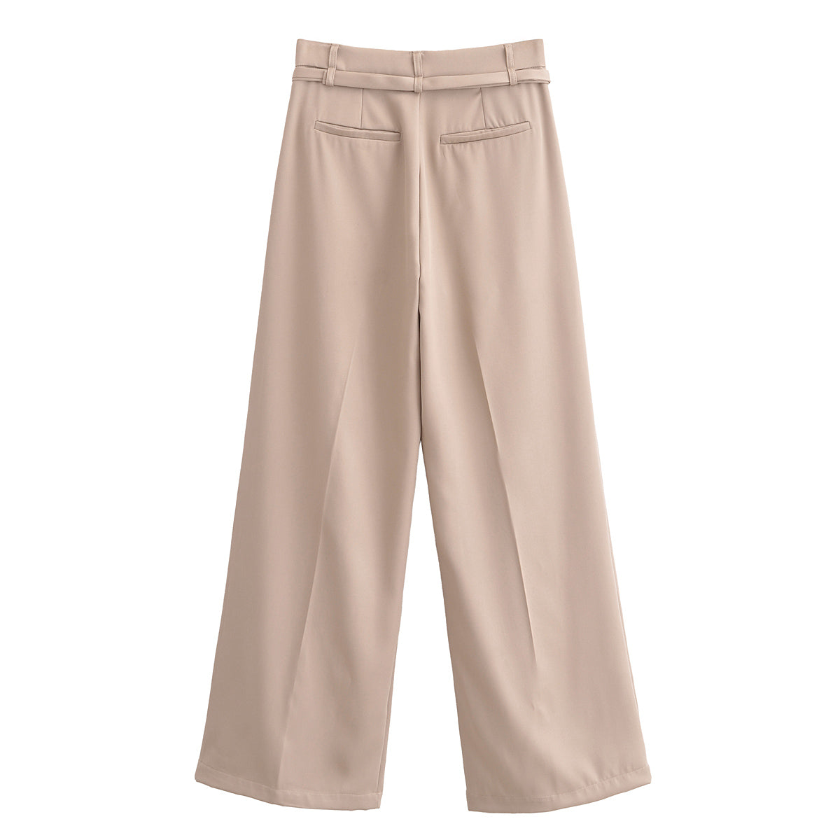 Spring Women Street Belt Casual Wide Leg Pants