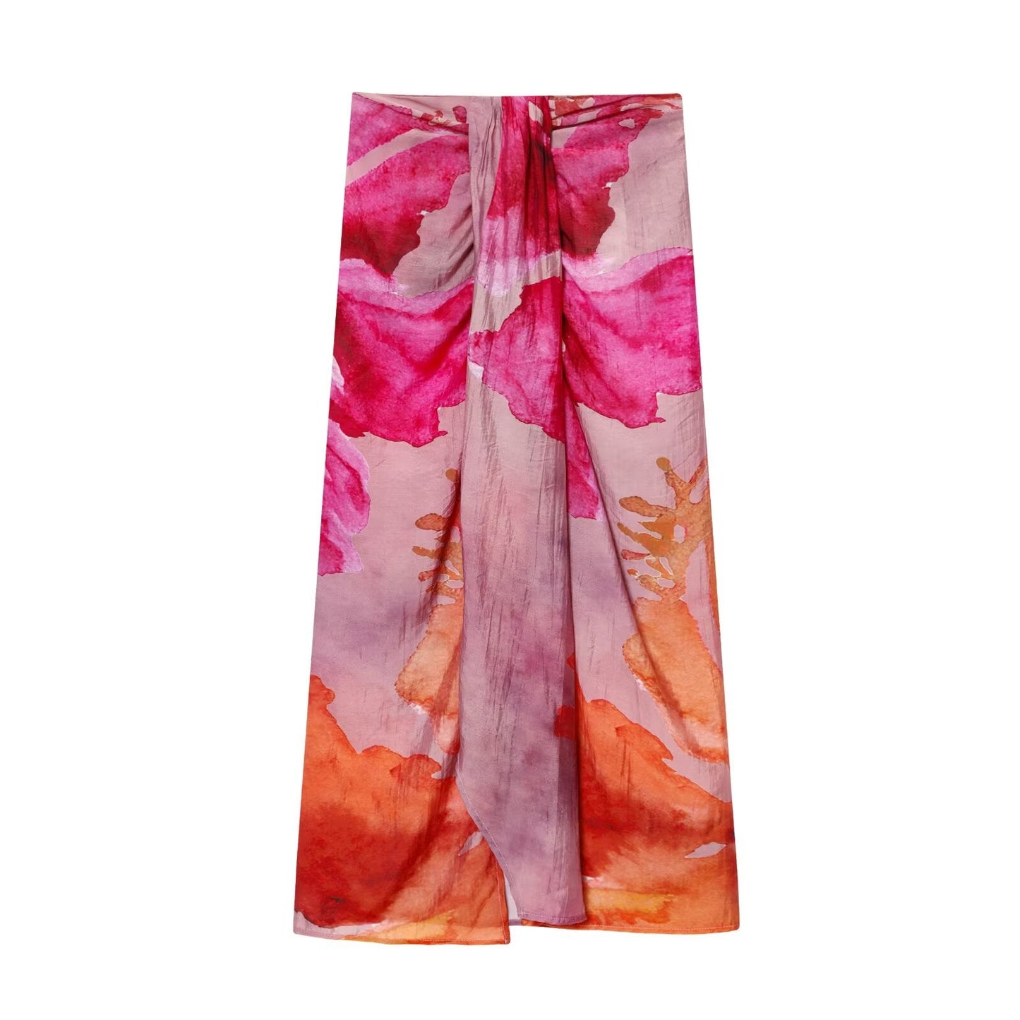 Women Clothing Floral Print Bow Tie Apron Skirt