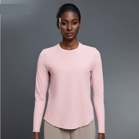 Autumn Crew Neck Yoga Clothes T shirt Loose Slimming Workout Top Casual All Match Sports Long Sleeve Women