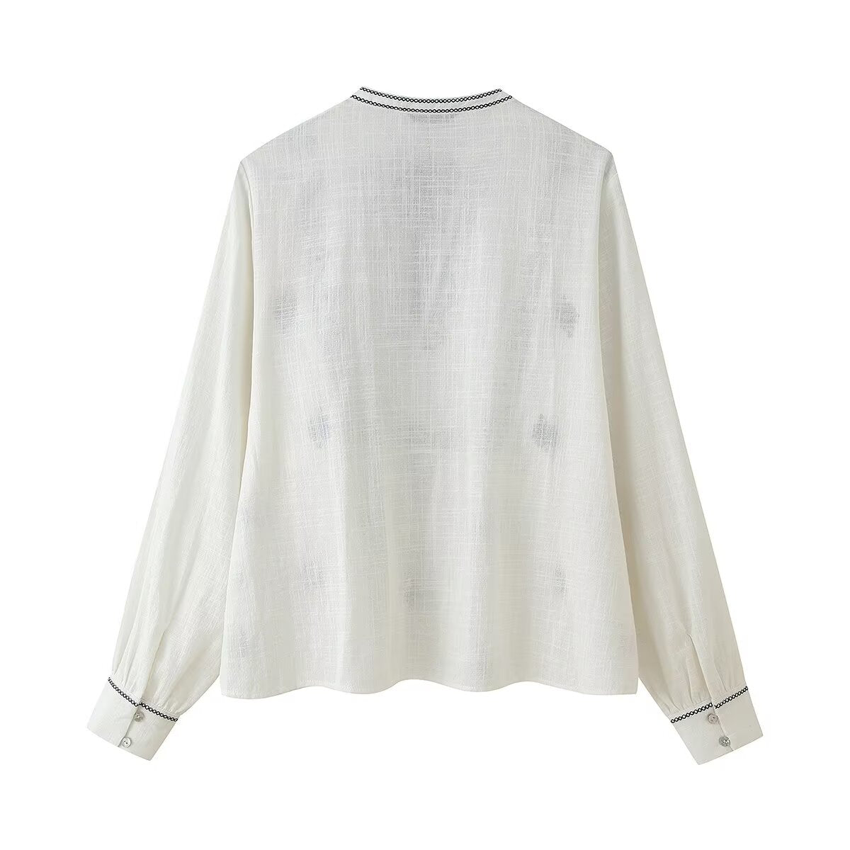 Women Clothing Fashionable Retro Embroidered Shirt