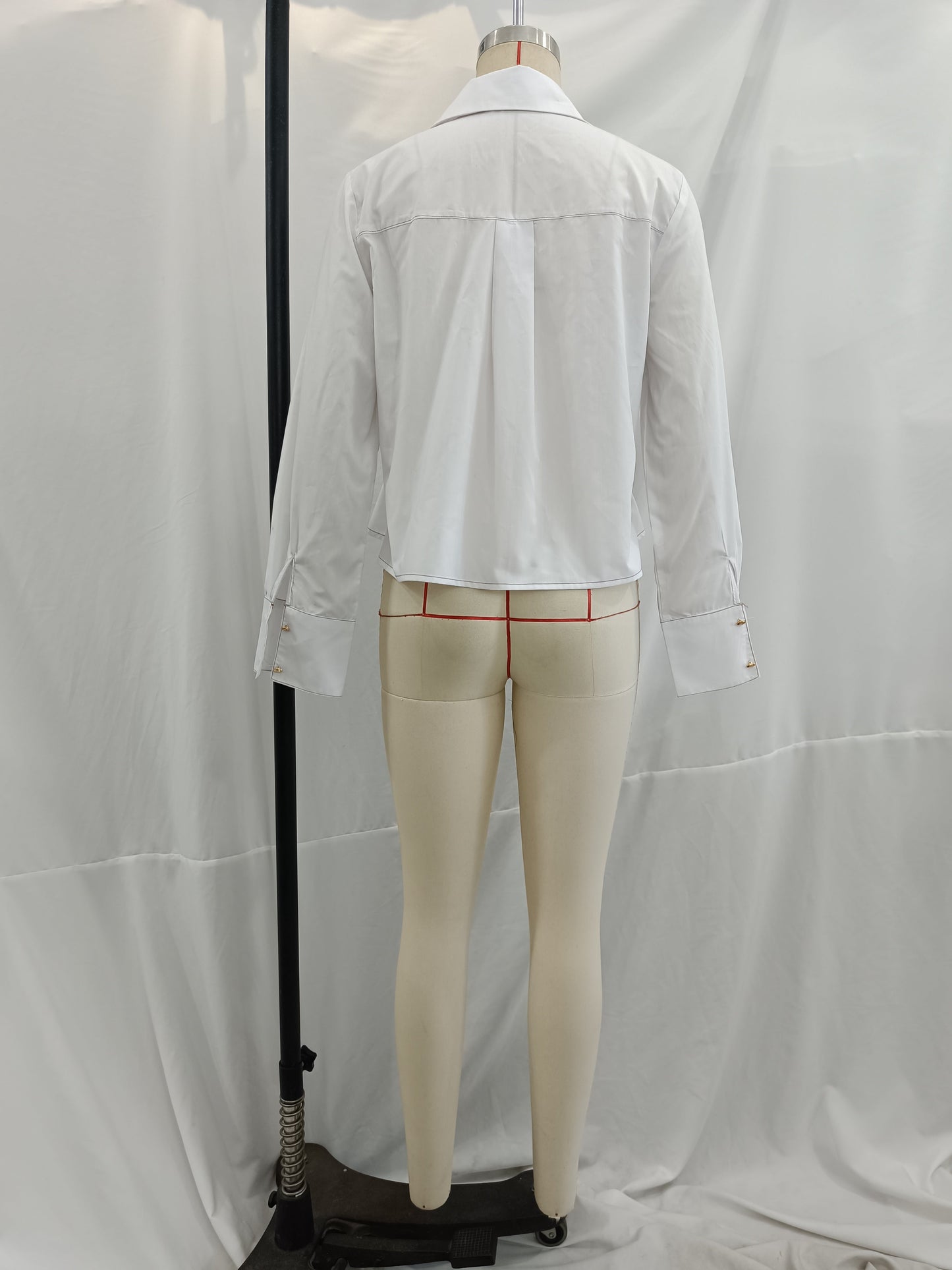 Fall Women Clothing Street Special Interest Drawstring Waist Controlled White Long Sleeve Shirt