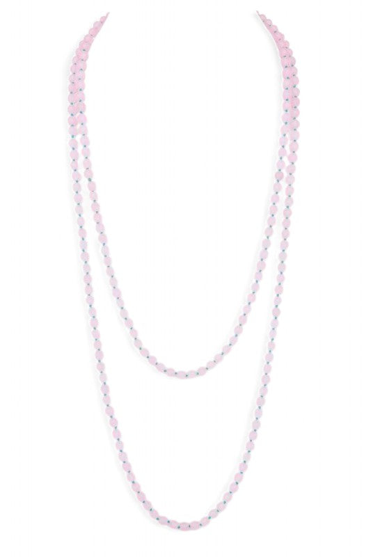 60 Frosted Beads Station Convertible Necklace