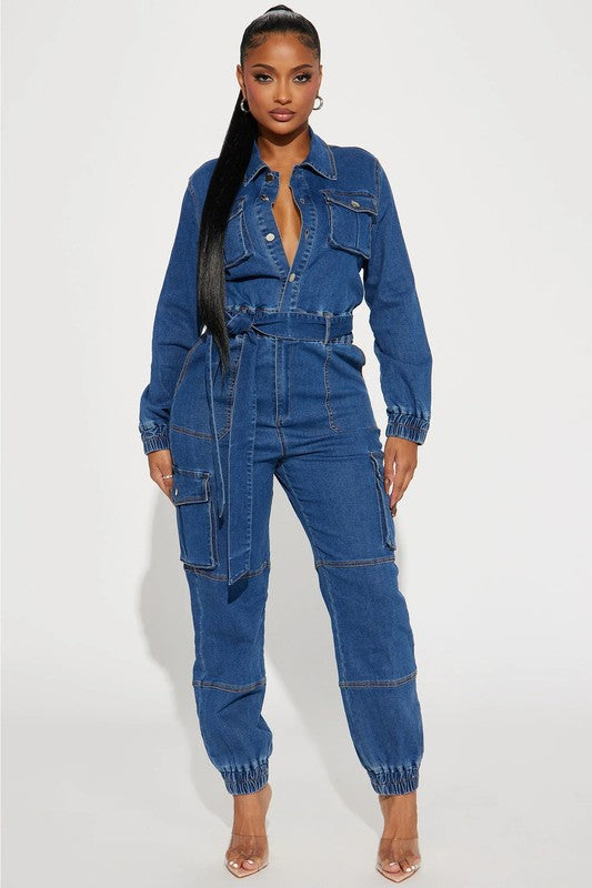 WOMEN DENIM JUMPSUIT