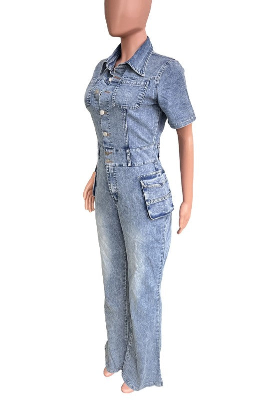 WOMEN DENIM JUMPSUIT