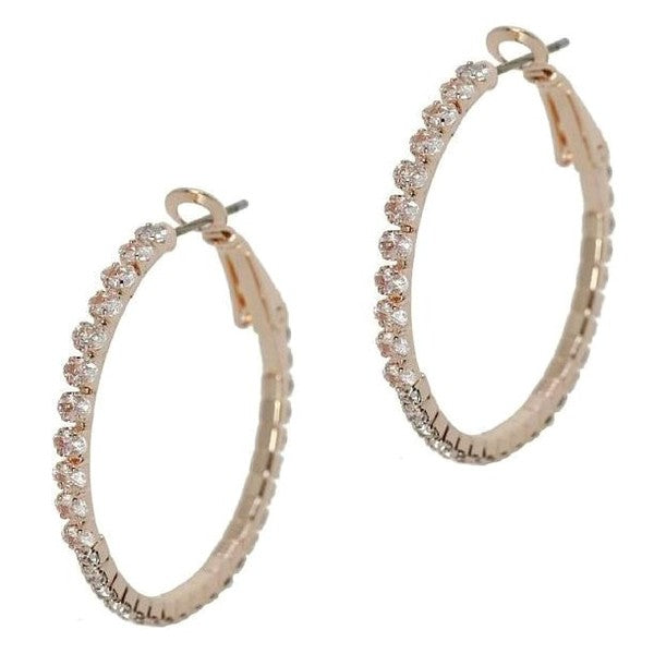 50mm Round Crown Halo CZ Hoop Earrings