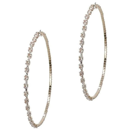 70mm Marquise Circle Mix CZ Hoop Earrings