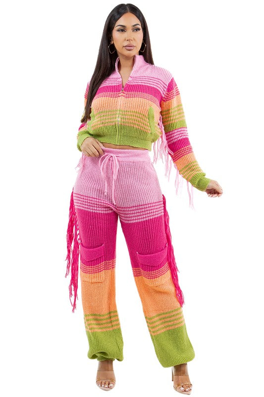 WOMEN FASHION 2PC SWEATER PANTS SET