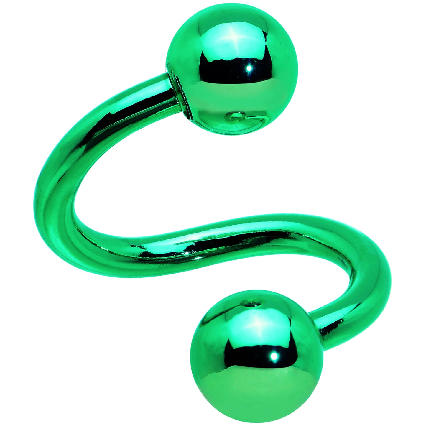 14G 7/16 Greenish Anodized Spiral Twister Belly Ring