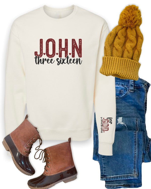 John 3 16 For God So Loved Crew Sweatshirt