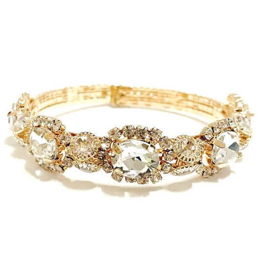 Antique Flower Vines Rhinestone Spring Bracelet