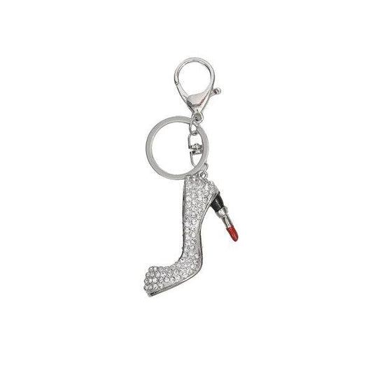 Sparkling High Heel & Lipstick Keychain