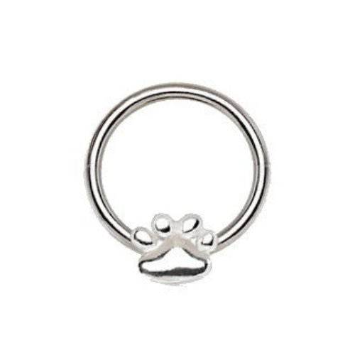 316L Stainless Steel Dog Puppy Paw Snap-in Captive