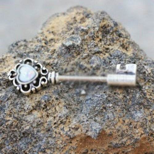 316L Stainless Steel Victorian Key Nipple Bar with