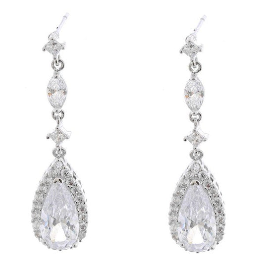 Dazzling dangle Cubic Zirconia Pear Earrings