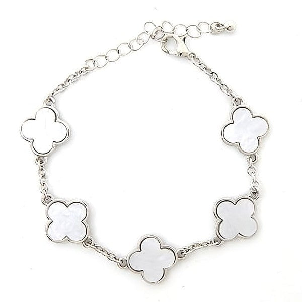 Acetate Marble Effect Clover Chain Bracelet