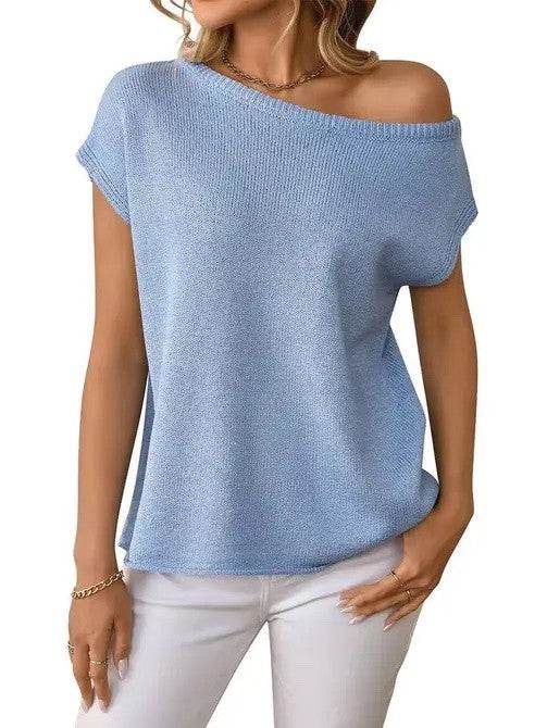 Off shoulder knit top