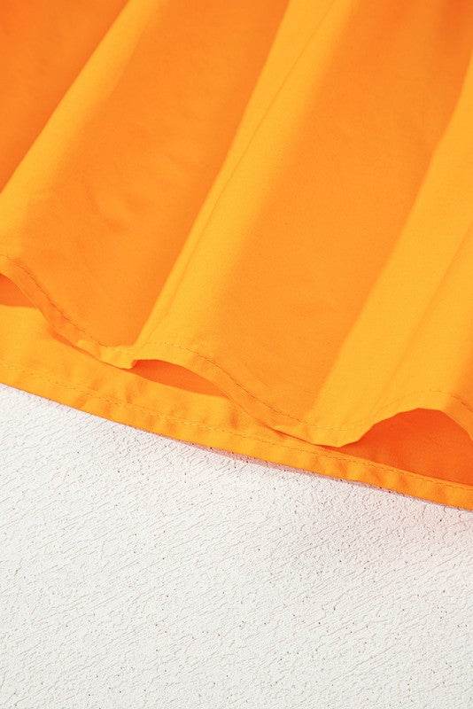 Cotton Color Tie Straps Block Maxi Dress