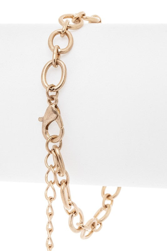 2 Tone Cross Charm Bracelet