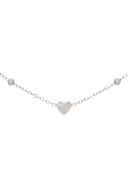 Tiny Heart Station Collar Necklace