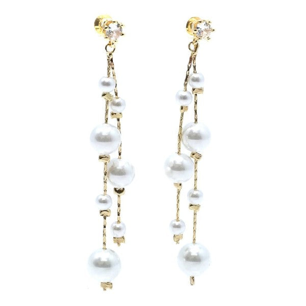 Tassel Pearls Cloud Dangle Earrings
