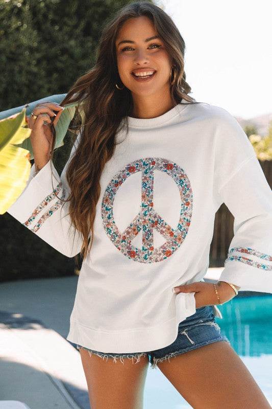Drop Shoulder Wide Sleeve Casual Sweatshirts Top