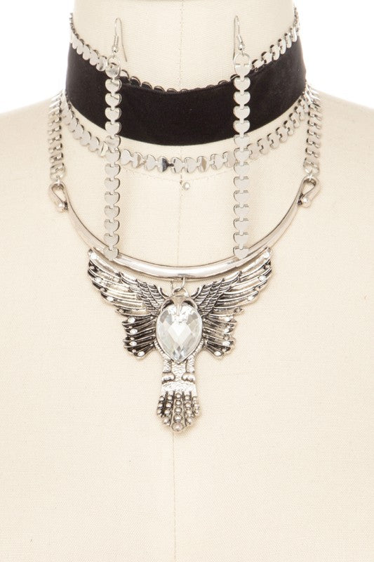 Gothic Choker Layered Statement Necklace Set