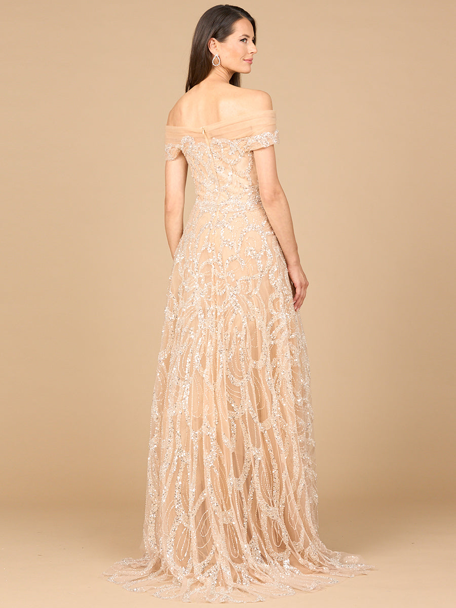 Off Shoulder A-line Gown
