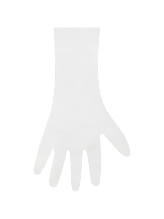 Quinn White Feather Trimmed Opera-Length Gloves