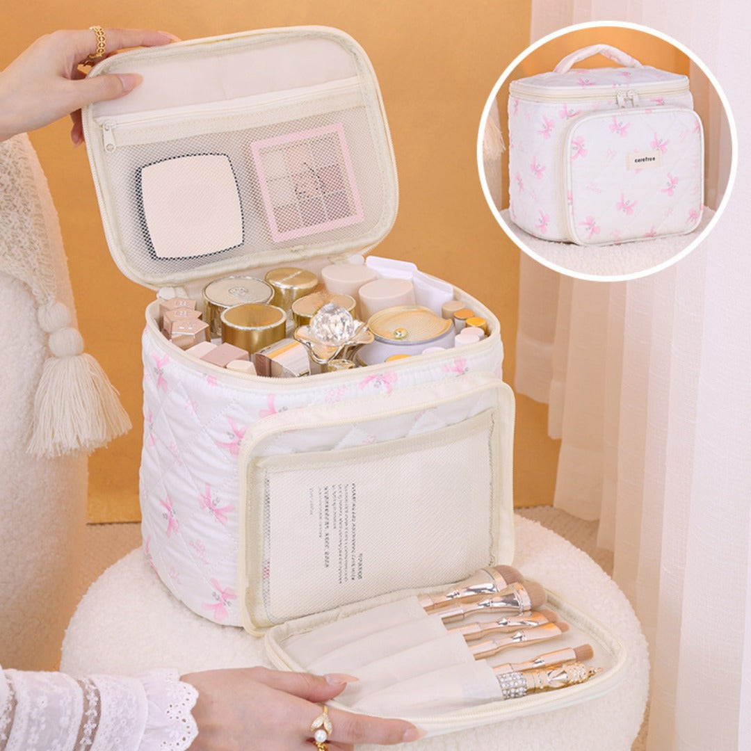 Multifunctional cosmetic bag, partition storage cosmetic bag, storage bag, travel portable toilet bag, makeup bag with compartments,