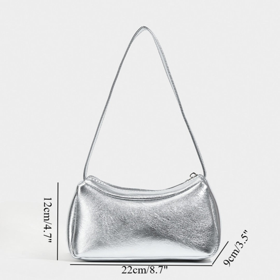 Silver small shoulder bag Design Underarm Bag, Bag Women's Summer Temperament Versatile Shoulder Bag Hobo Handbag