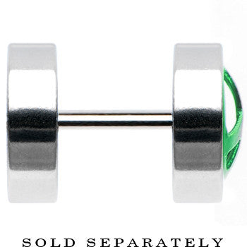 Anodized Titanium Green Peace Sign Cheater Plug