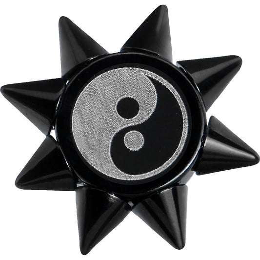 0G Yin Yang Spiked Logo Fake Taper Ear Plug