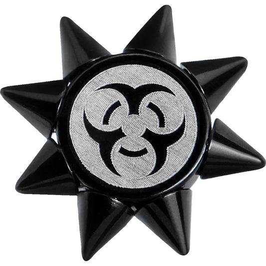0G Biohazard Spiked Logo Fake Taper Ear Plug