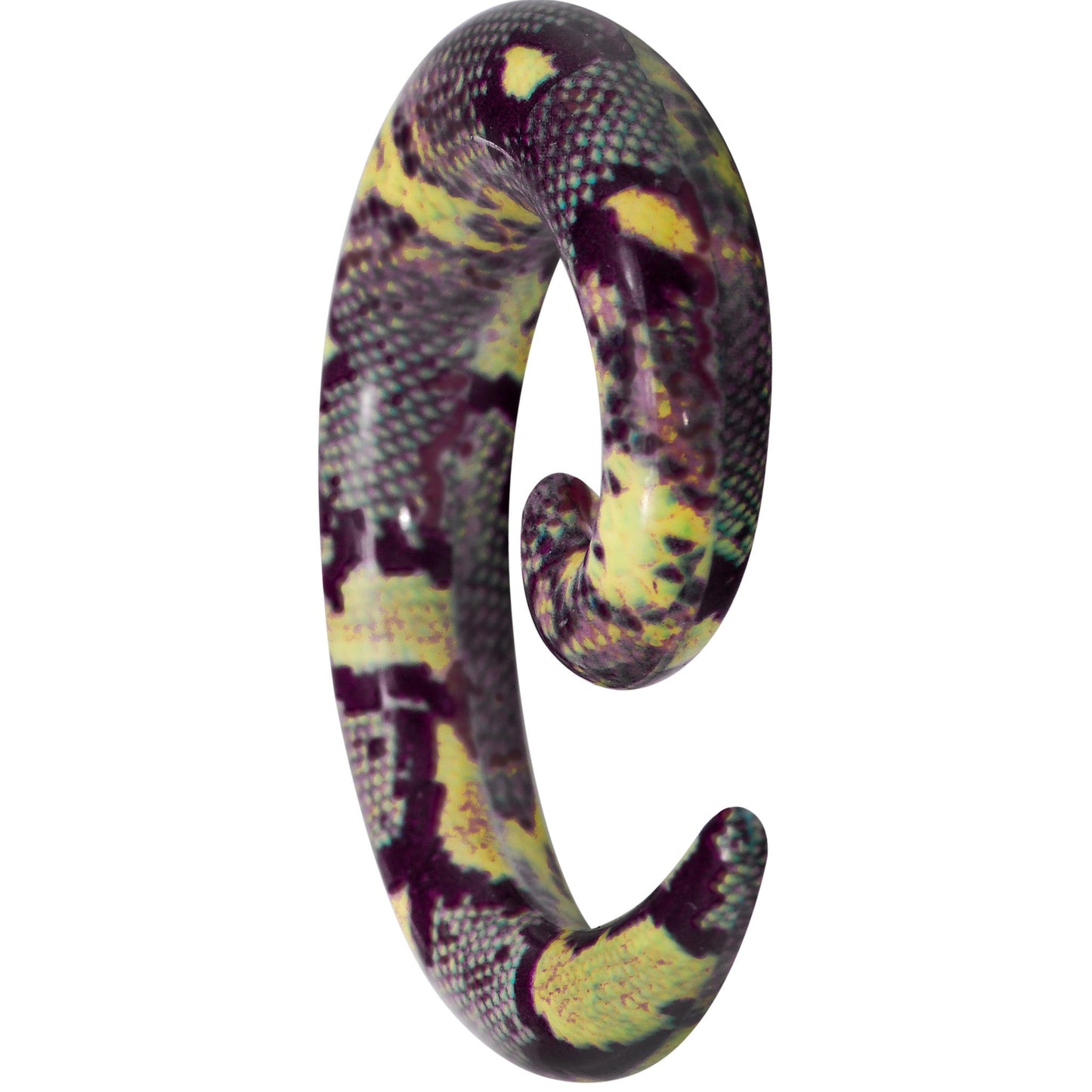 00G Green Snake Skin Acrylic Spiral Taper