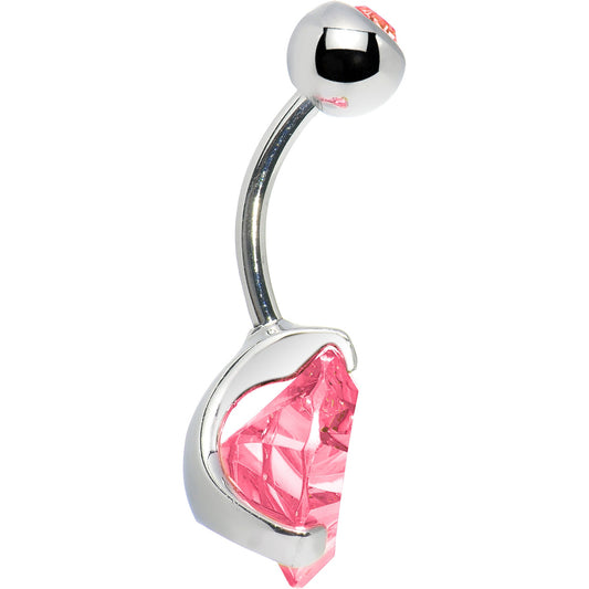 10mm Spiral Rose Crystal Belly Ring Created with Crystals