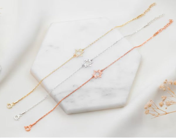 Minimalist Star of David Bracelet