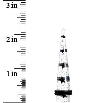 00G Clear Acrylic Glitter Black Star Confetti Taper