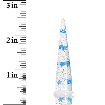 1/2 Clear Acrylic Glitter Blue Star Confetti Taper
