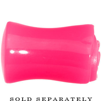 00G Pink Rose Flower Acrylic Saddle Plug