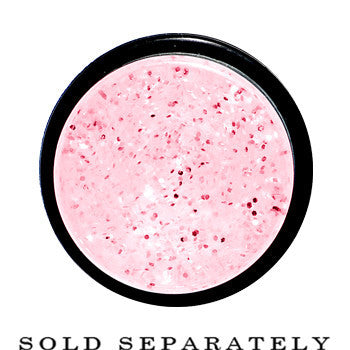 0G Pink Acrylic Silver Glitter Taper