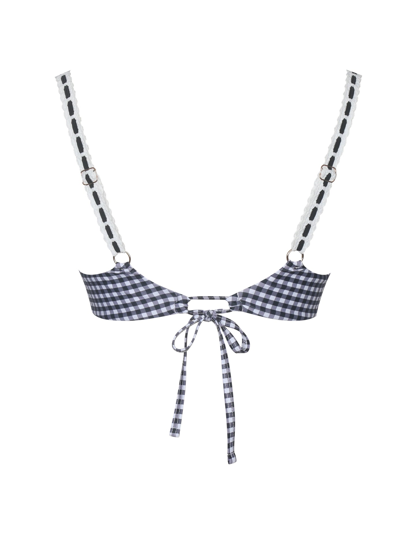 Geneva Gingham Lace Decoration Bikini Top