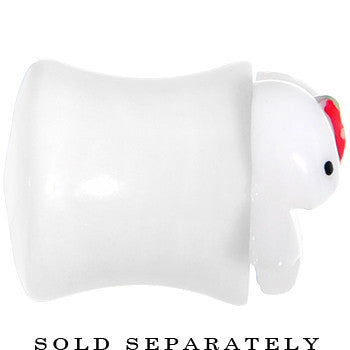 00G White Acrylic Berry Polka Dot Bow Saddle Plug